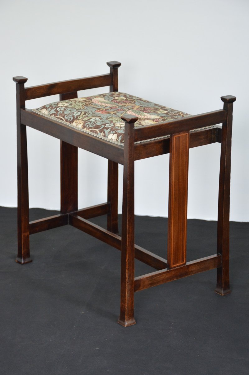 Antique Arts And Crafts Stool Dressing Table Stool - Image 5