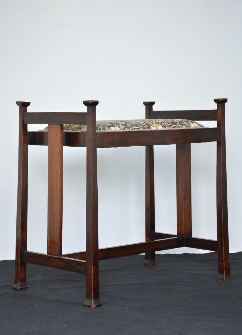 Antique Arts And Crafts Stool Dressing Table Stool - Image 7
