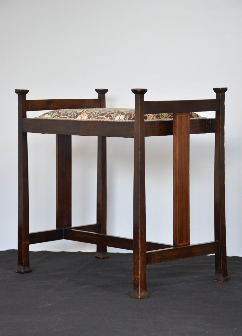 Antique Arts And Crafts Stool Dressing Table Stool - Image 10