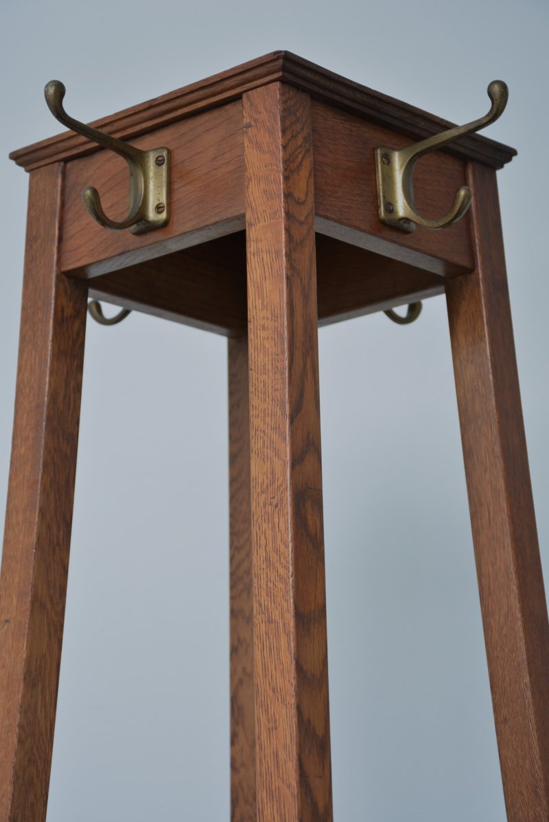 English Industrial Style Solid Oak Coat Stand by Astrola - Image 2
