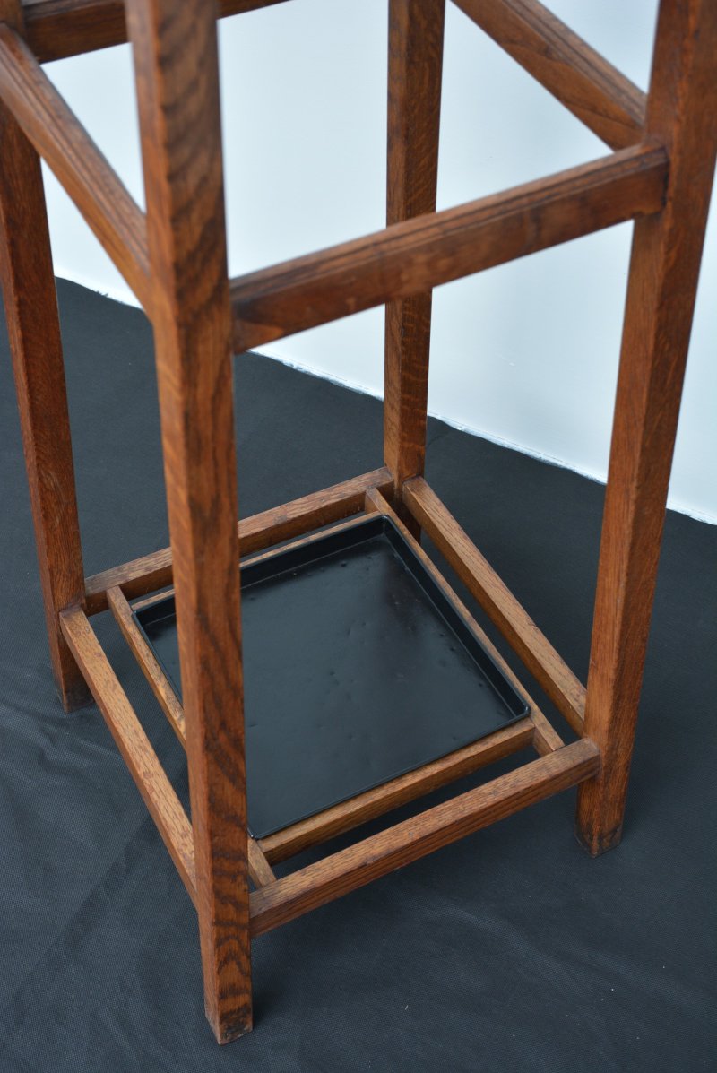 English Industrial Style Solid Oak Coat Stand by Astrola - Image 4