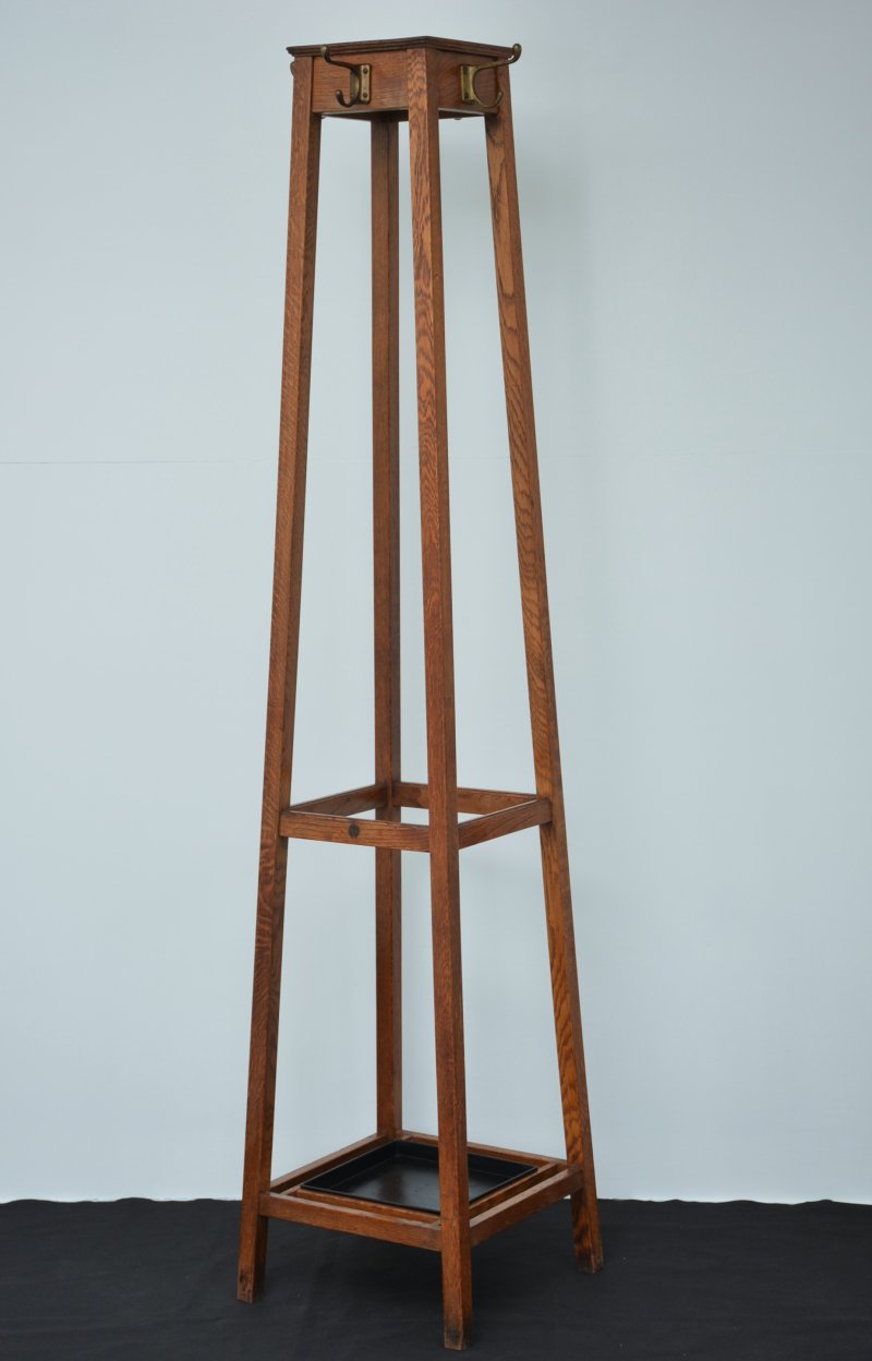 English Industrial Style Solid Oak Coat Stand by Astrola
