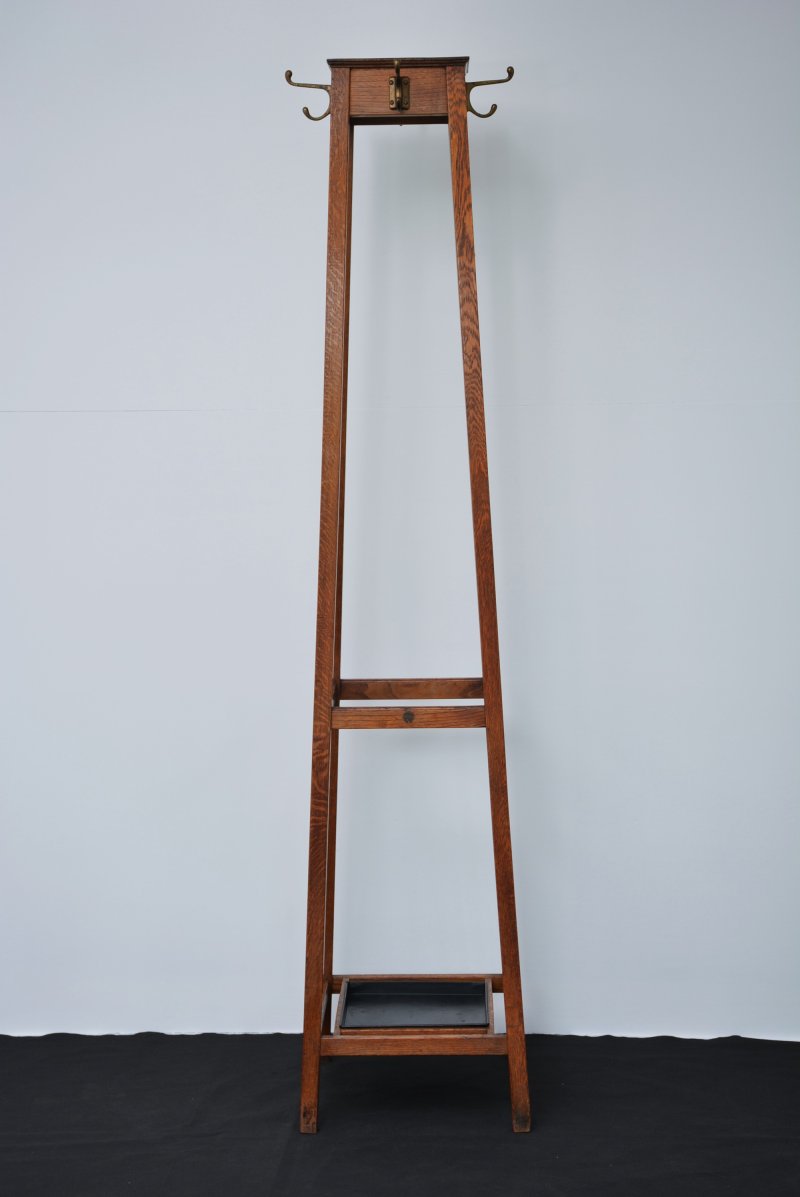 English Industrial Style Solid Oak Coat Stand by Astrola - Image 5
