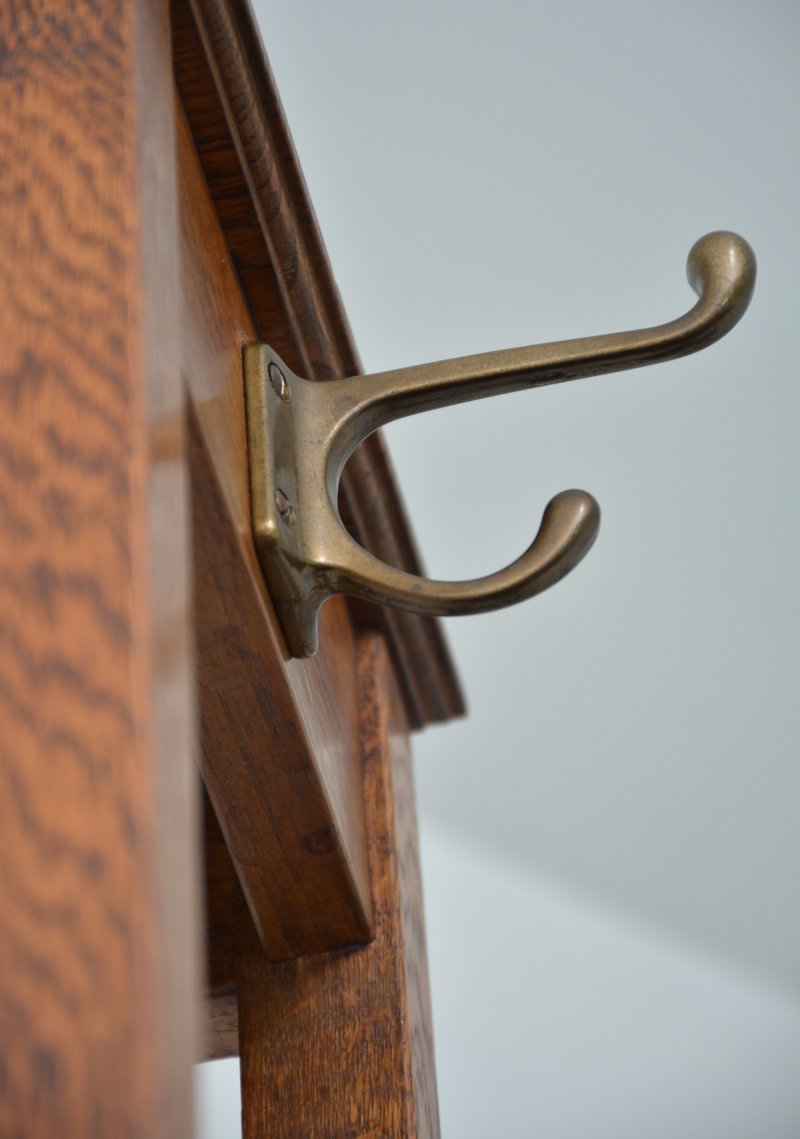 English Industrial Style Solid Oak Coat Stand by Astrola - Image 13