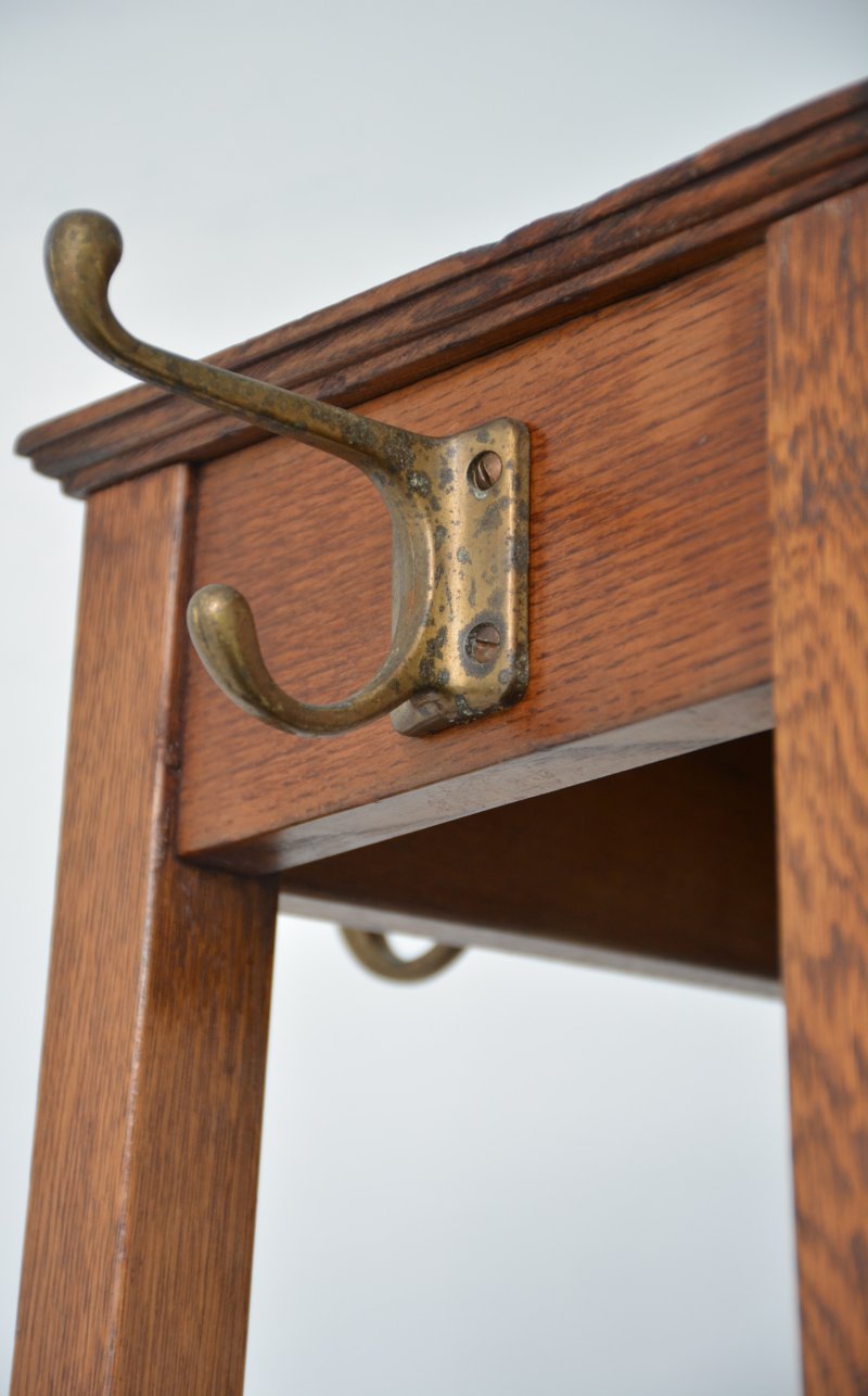 English Industrial Style Solid Oak Coat Stand by Astrola - Image 12