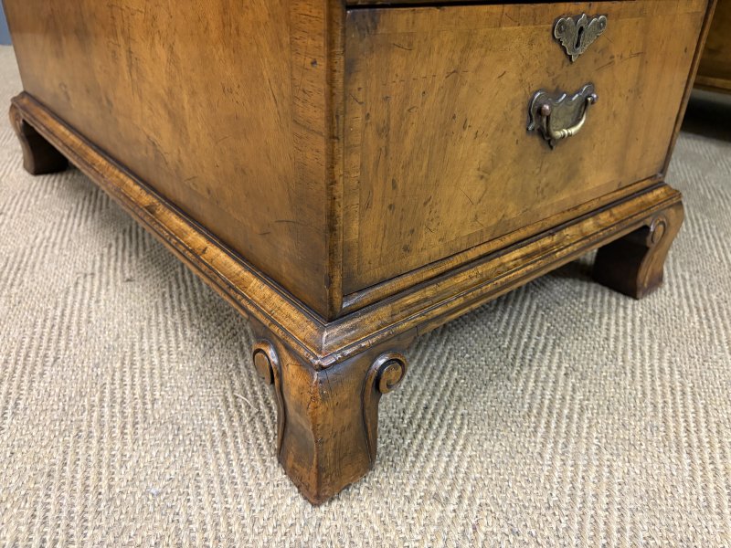 Burr Walnut Partners Pedestal Desk by Maple & Co. - Image 11