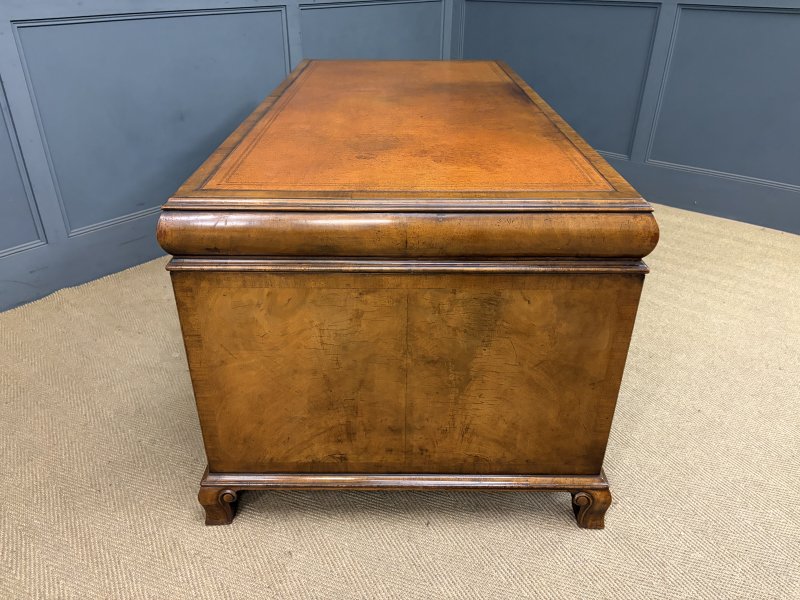 Burr Walnut Partners Pedestal Desk by Maple & Co. - Image 16