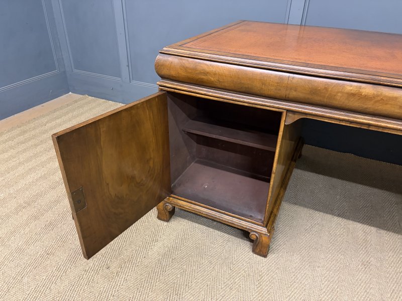 Burr Walnut Partners Pedestal Desk by Maple & Co. - Image 2