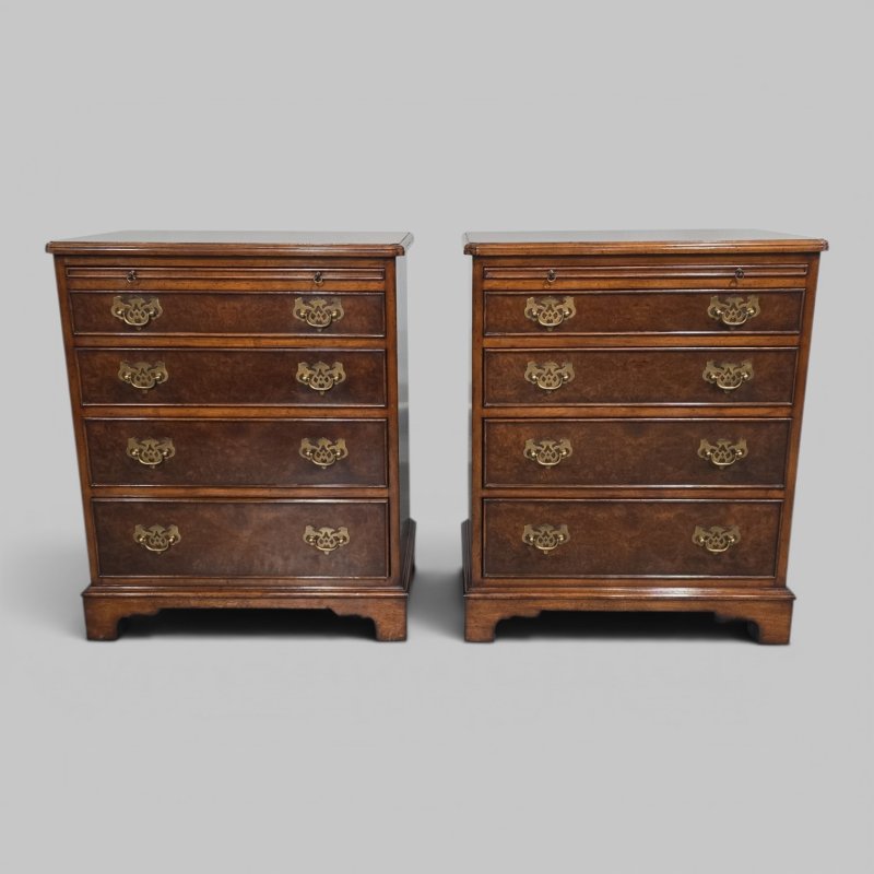 Excellent Pair Burr Walnut Chests of Drawers