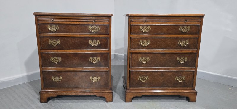 Excellent Pair Burr Walnut Chests of Drawers - Image 3