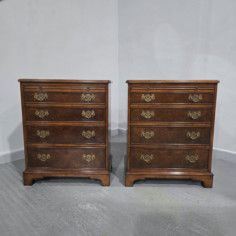 Excellent Pair Burr Walnut Chests of Drawers - Image 2