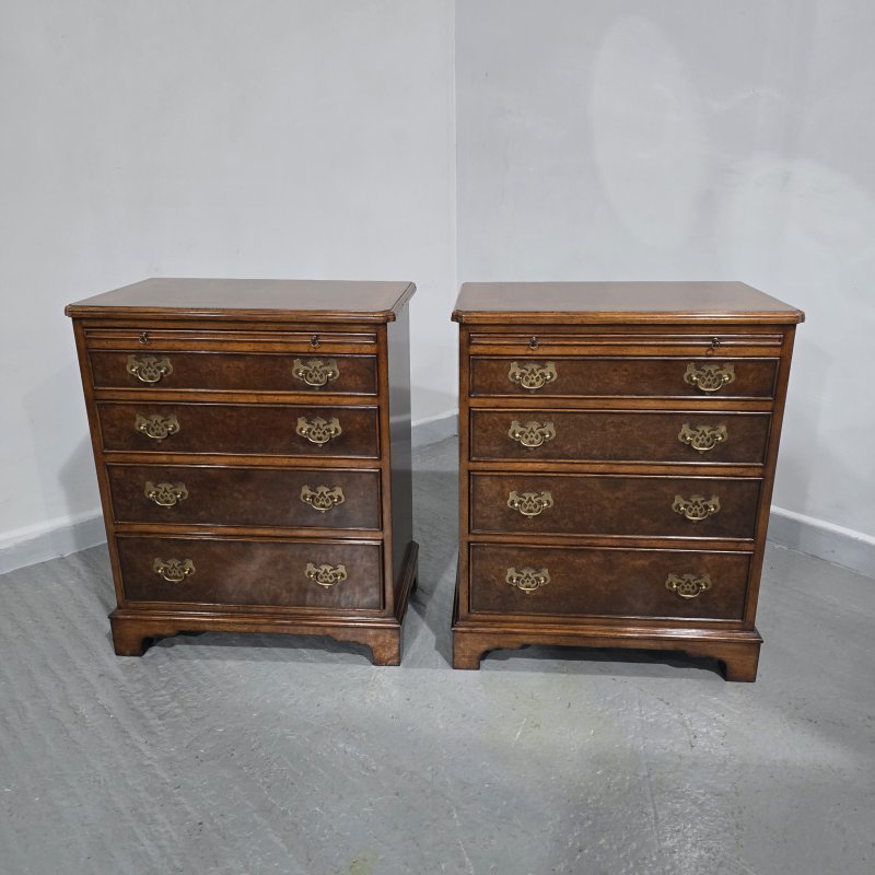 Excellent Pair Burr Walnut Chests of Drawers - Image 14