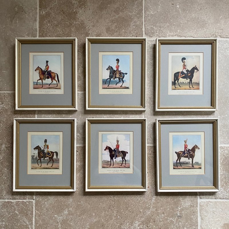 Collection of 6 cavalry officer prints