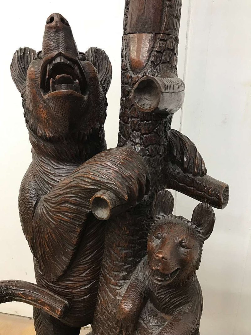 Victorian Black Forest carved bear hallstand - Image 7