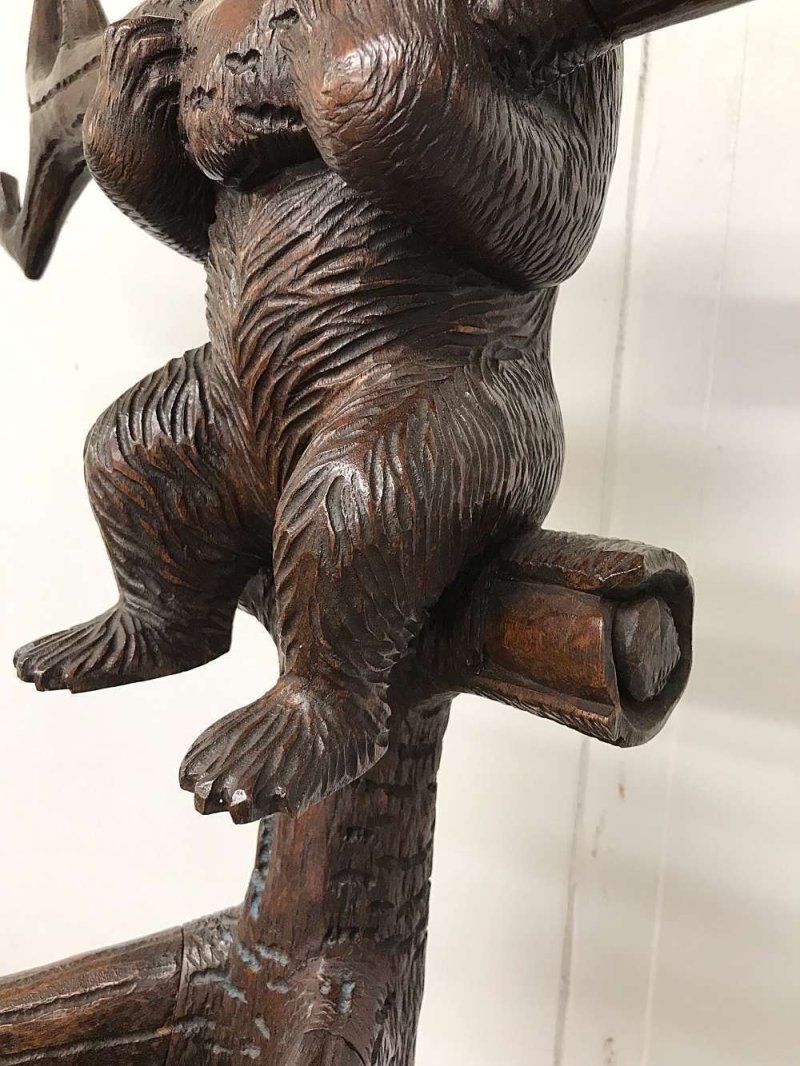Victorian Black Forest carved bear hallstand - Image 5