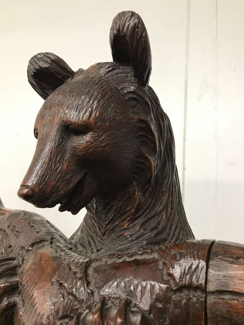 Victorian Black Forest carved bear hallstand - Image 6
