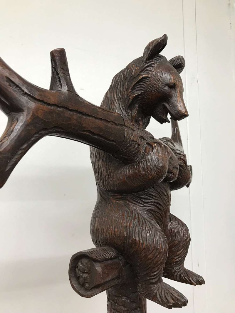 Victorian Black Forest carved bear hallstand - Image 9