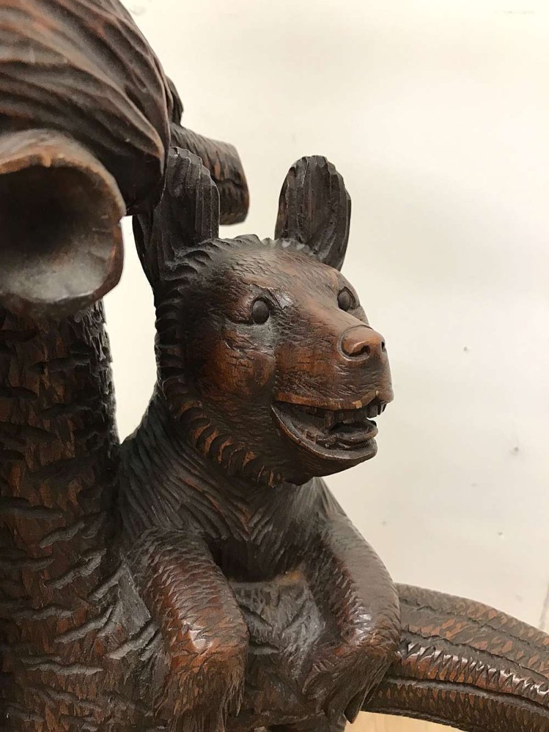 Victorian Black Forest carved bear hallstand - Image 11