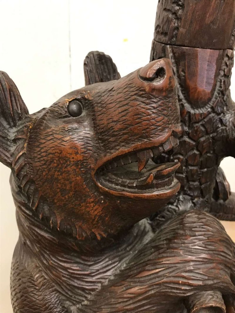 Victorian Black Forest carved bear hallstand - Image 12