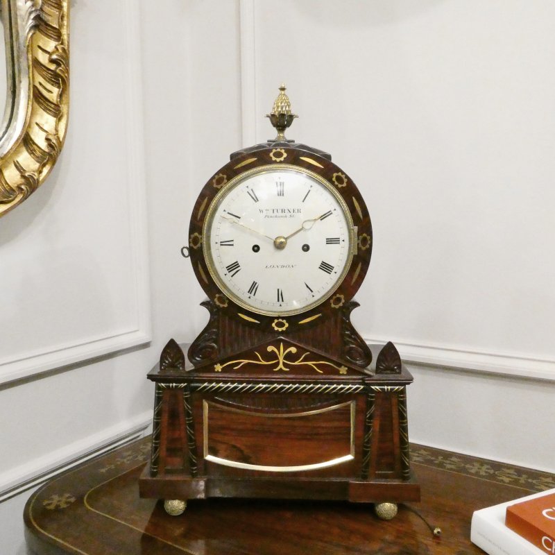Georgian Rosewood Bracket Clock by William Turner of London