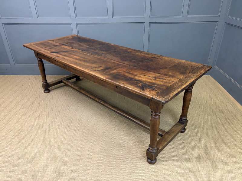 Large Early 19th Century Walnut Refectory Farmhouse Table
