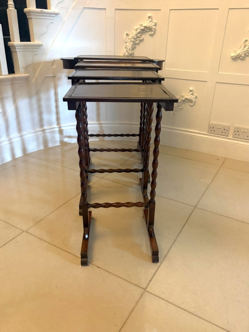 Antique Regency Rosewood Quartetto Nest of Four Tables With Integrated Chess Table - Image 4