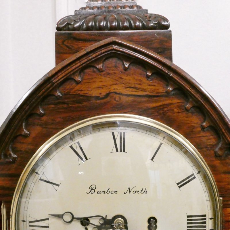 William IV Rosewood Gothic Bracket Clock by Barber & North of York - Image 5