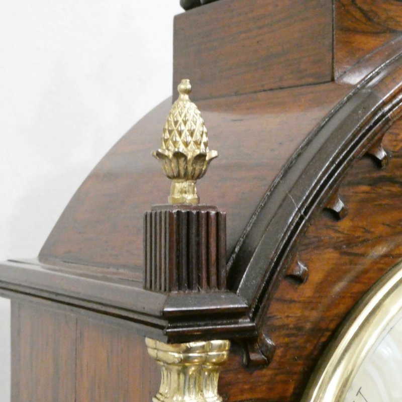 William IV Rosewood Gothic Bracket Clock by Barber & North of York - Image 10