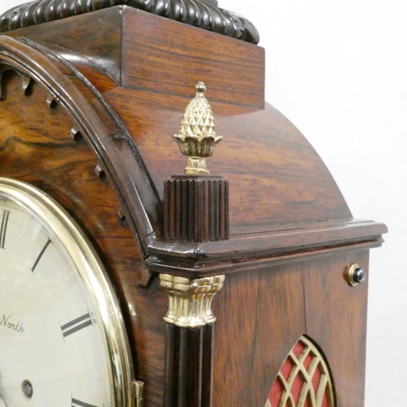 William IV Rosewood Gothic Bracket Clock by Barber & North of York - Image 11
