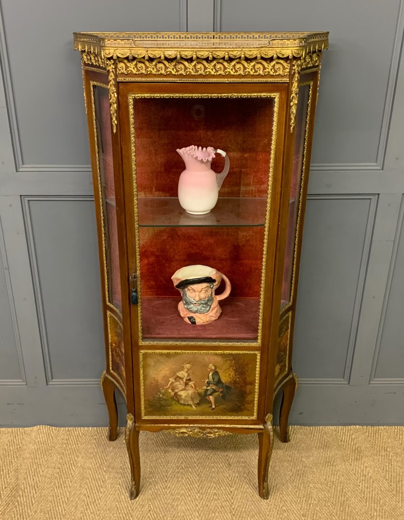 French Vernis Martin Mahogany Vitrine - Image 9