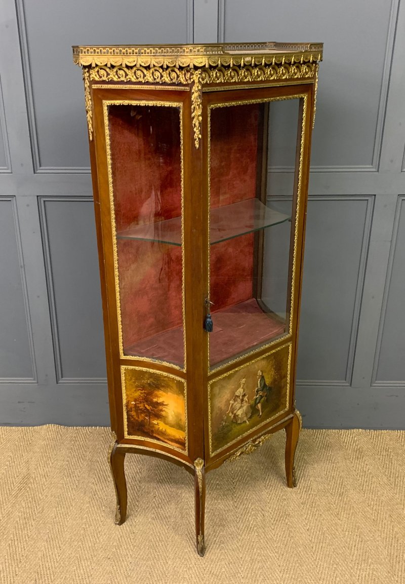 French Vernis Martin Mahogany Vitrine - Image 10