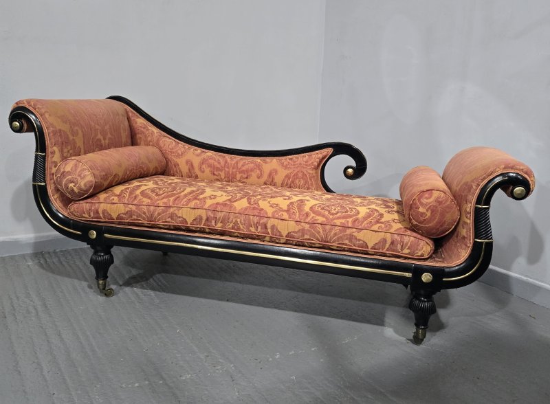 Outstanding Regency Chaise Lounge Sofa - Image 7