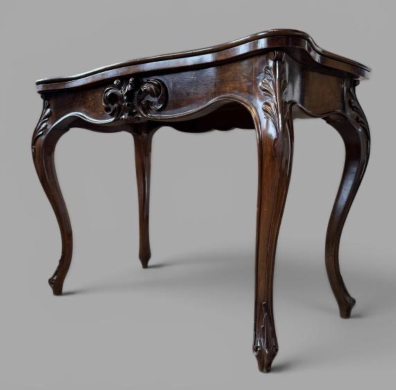 Victorian Burr Walnut Card Table - Image 2
