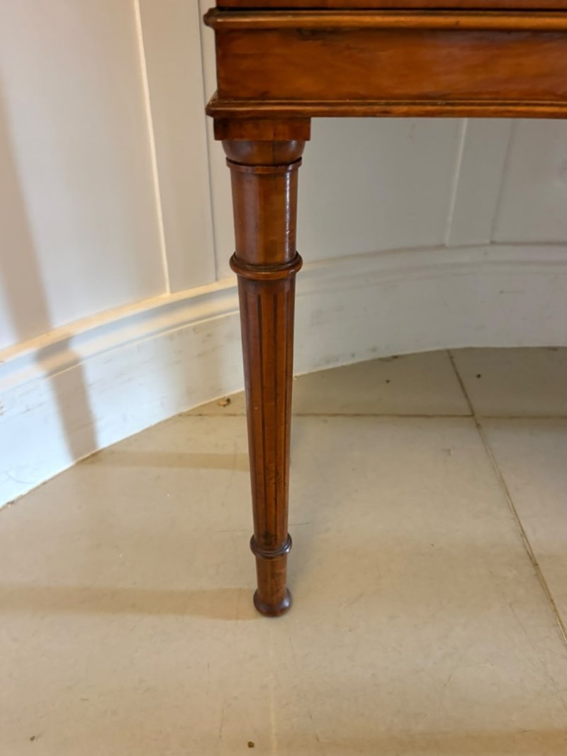 Antique Victorian Satinwood Inlaid Bow Front Display Cabinet - Image 20