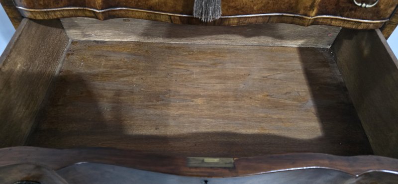 Queen Anne Burr Walnut Chest of Drawers on Stand - Image 9