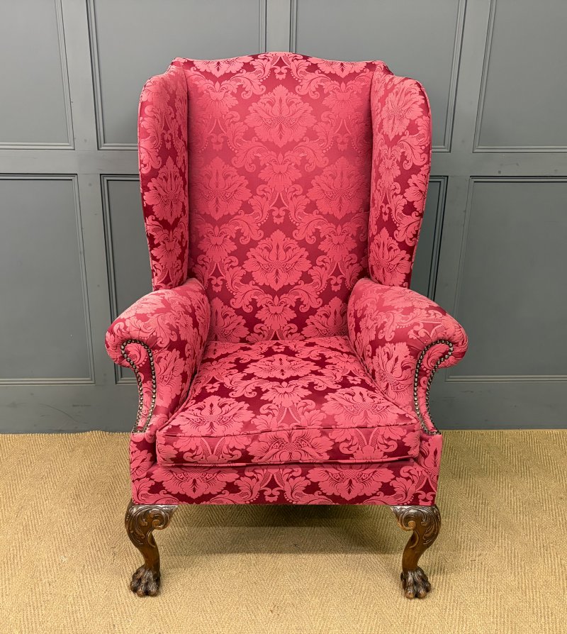 Late 19th Century Walnut Wing Armchair