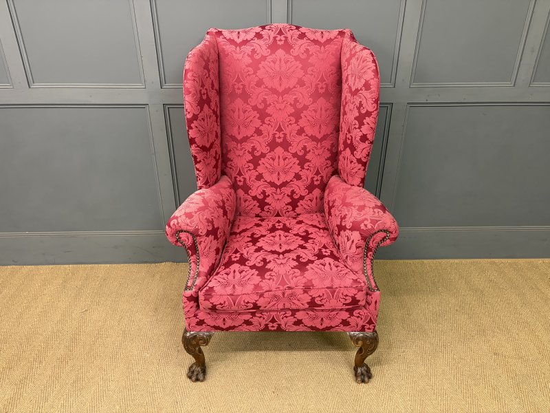 Late 19th Century Walnut Wing Armchair - Image 11