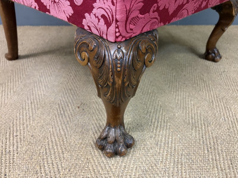 Late 19th Century Walnut Wing Armchair - Image 5