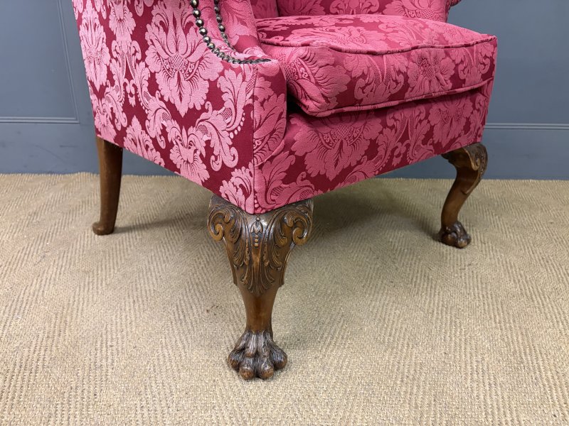 Late 19th Century Walnut Wing Armchair - Image 8