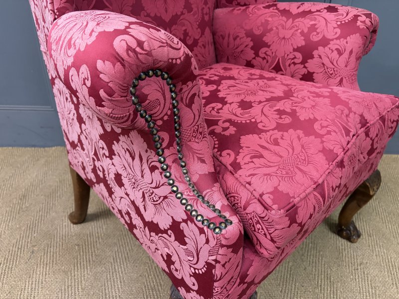 Late 19th Century Walnut Wing Armchair - Image 6