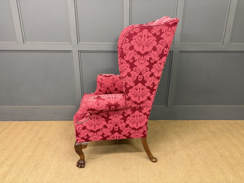 Late 19th Century Walnut Wing Armchair - Image 7