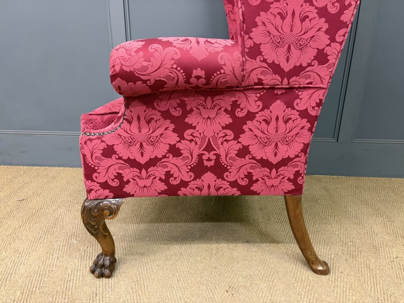 Late 19th Century Walnut Wing Armchair - Image 4