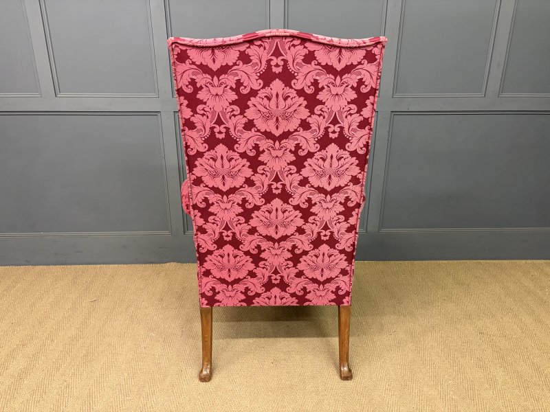 Late 19th Century Walnut Wing Armchair - Image 2