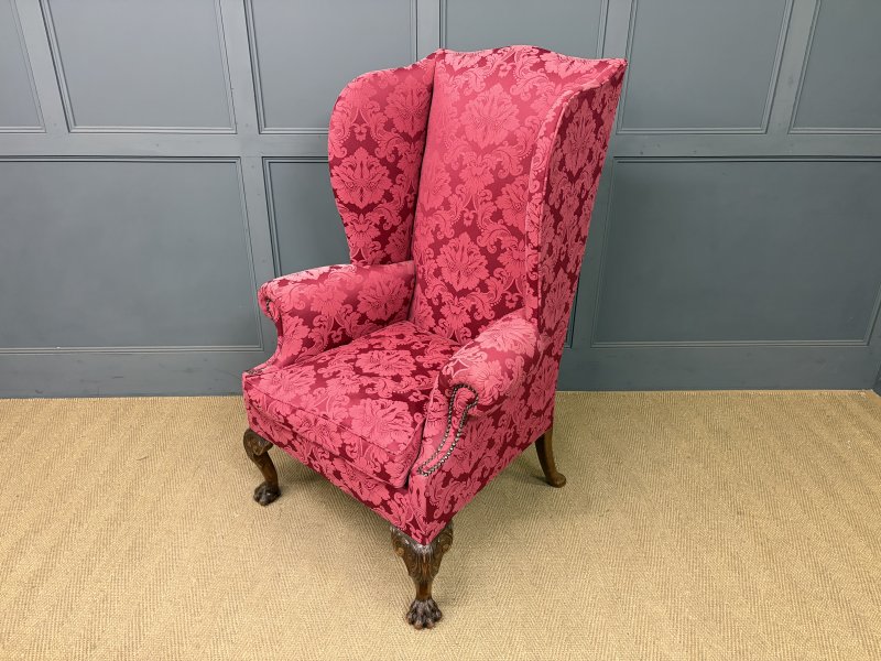 Late 19th Century Walnut Wing Armchair - Image 10