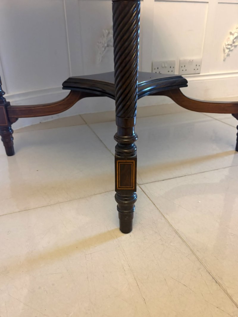 Antique Victorian Rosewood Marquetry Inlaid Octagonal Centre Table - Image 11