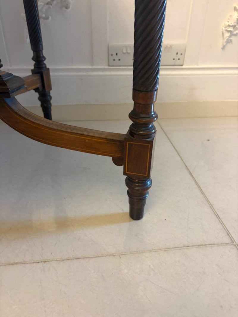 Antique Victorian Rosewood Marquetry Inlaid Octagonal Centre Table - Image 10