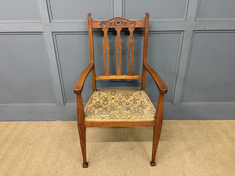 Arts and Crafts 5 Piece Oak Salon Suite - Image 4