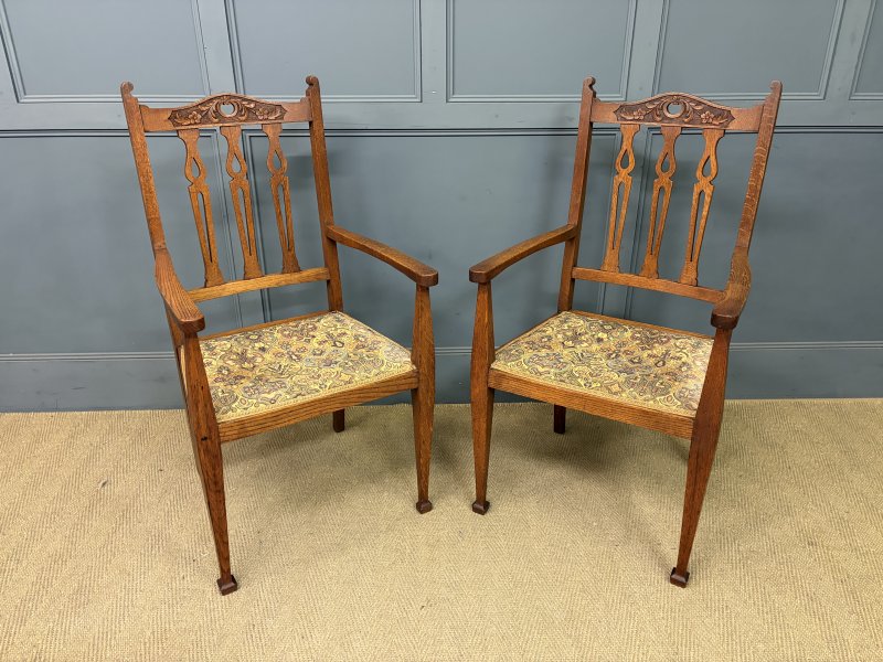 Arts and Crafts 5 Piece Oak Salon Suite - Image 8