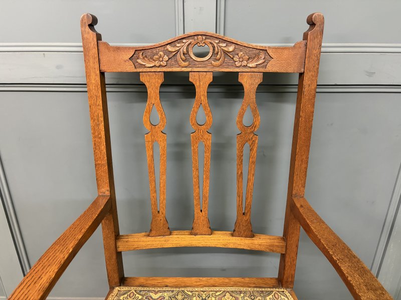 Arts and Crafts 5 Piece Oak Salon Suite - Image 13