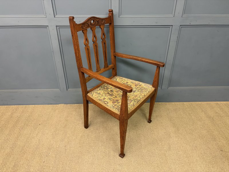 Arts and Crafts 5 Piece Oak Salon Suite - Image 16